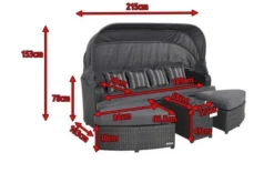 OUTFLEXX Houston Loungebett, Grau, Polyrattan, Doppel-halbrund, Viele Stellmöglichkeiten, Dach Klappbar -Deko Garten Verkauf 5 18543.jpg