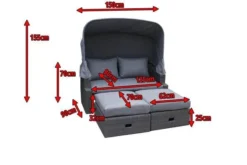 OUTFLEXX Fontana Loungebett, Grau, Polyrattan, Doppel-halbrund, Mit Unterschiebbaren Hockern, Dach Klappbar -Deko Garten Verkauf 5 18545.jpg