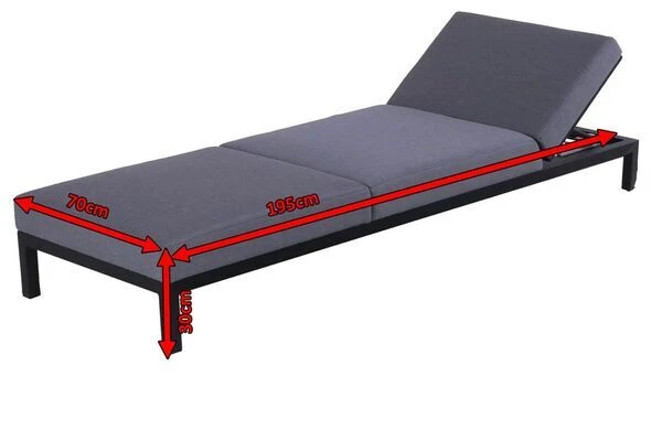 HARTMAN Adam Gartenliege, Flanelle, Alu/Sunbrella, 195x70x30cm, Rückenlehne Verstellbar, Inkl. Kopfkissen 5 HARTMAN Adam Gartenliege, Flanelle, Alu/Sunbrella, 195x70x30cm, Rückenlehne Verstellbar, Inkl. Kopfkissen – Bild 5