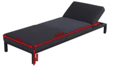 HARTMAN Adam Gartenliege, Sooty, Alu/Sunbrella, 4x4 Textilen, 195x70x30cm, Rückenlehne Verstellbar, Inkl. Kopfkissen 11 HARTMAN Adam Gartenliege, Sooty, Alu/Sunbrella, 4x4 Textilen, 195x70x30cm, Rückenlehne Verstellbar, Inkl. Kopfkissen -Deko Garten Verkauf 5 18733.jpg