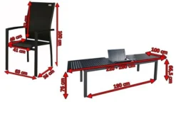 DOPPLER Expert Esstischgarnitur, Anthrazit/schwarz, Alu/Textilene, 8 Stapelsessel, 220-280x100cm -Deko Garten Verkauf 5 18967.jpg