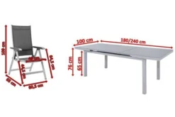 KETTLER BasicPlus Esstischgarnitur, Silber, Alu/Textilene, Tisch 180/240x100cm, 6 Multipositionssessel -Deko Garten Verkauf 5 19307.jpg