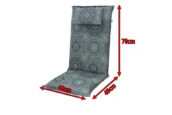 DOPPLER Lyra Stuhlauflage Hochlehner, Grau Gemustert, Polyester, 120 X 48 X 7 Cm, Mit Kopfkissen Und Reißverschluss -Deko Garten Verkauf 5 19683.jpg