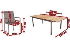 STERN Cardiff Esstischgruppe, Silber/silbergrau, Edelstahl/FSC-Teak, Tisch 200/300 X 100 Cm, 6 Stapelsessel -Deko Garten Verkauf 5 19740.jpg