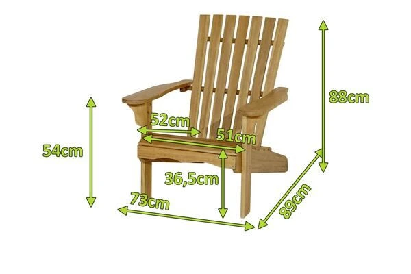 Ploß Adirondack Sessel, Teakoptik, FSC®-Akazienholz, Geölt, 73 X 89 X 88 Cm 5 Ploß Adirondack Sessel, Teakoptik, FSC®-Akazienholz, Geölt, 73 X 89 X 88 Cm – Bild 5