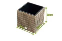 Ploß Rabida Pflanzgefäß, Champagner-meliert, Polyrattan, Kubisch, 28x28x28 Cm, Kunststoffeinsatz -Deko Garten Verkauf 5 20151.jpg