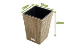 Ploß Rabida Pflanzgefäß, Champagner-meliert, Polyrattan, Konisch, 28x28x40 Cm, Kunststoffeinsatz -Deko Garten Verkauf 5 20152.jpg