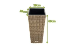 Ploß Rabida Pflanzgefäß, Champagner-meliert, Polyrattan, Konisch, 28x28x60 Cm, Kunststoffeinsatz -Deko Garten Verkauf 5 20153.jpg