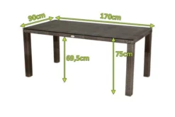 Ploß Rocking Dining Tisch, Grau/braun-meliert, Polyrattan, 170 X 90 Cm, Glasplatte In Steinoptik -Deko Garten Verkauf 5 20157.jpg