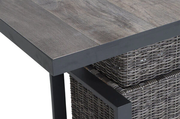 SIENA GARDEN Corido Lifttisch, Charcoal, Alu / Gardino®-Geflecht, 130x75x47-71 Cm, Stufenlos Verstellbar 5 SIENA GARDEN Corido Lifttisch, Charcoal, Alu / Gardino®-Geflecht, 130x75x47-71 Cm, Stufenlos Verstellbar – Bild 5