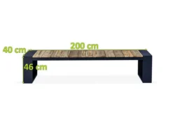 OUTFLEXX Kona Bank, Dark Grey/natur, Alu/recycled FSC®-Teak, 200x40x45cm, Rustikal Gebürstet, U-Gestell -Deko Garten Verkauf 5 20329.jpg