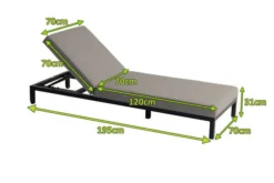 HARTMAN Eva Loungeliege, Flanelle, Sunbrella, 195 X 70 X 31 Cm, Rückenlehne Verstellbar 21 HARTMAN Eva Loungeliege, Flanelle, Sunbrella, 195 X 70 X 31 Cm, Rückenlehne Verstellbar -Deko Garten Verkauf 5 20465.jpg