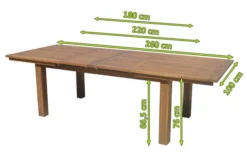 OUTFLEXX Esstisch, Natur, FSC-Akazienholz, 180/220/260x100cm, Oil Finished, Zweifacher Synchronauszug -Deko Garten Verkauf 5 20639.jpg