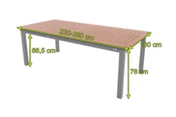 DOPPLER Expert Esstisch, Silber/Holzoptik, Aluminium, 220-280x100 Cm, Ausziehbar 9 DOPPLER Expert Esstisch, Silber/Holzoptik, Aluminium, 220-280x100 Cm, Ausziehbar -Deko Garten Verkauf 5 20900.jpg