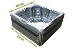 Outtech Steel Art Aries Whirlpool, Grau/schwarz, 214x214x93 Cm / 1000L, 5 Pers., LED Corner Light, LCD Balboa Anzeige, WIFI READY -Deko Garten Verkauf 5 21288.jpg