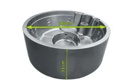 Outtech Steel Art Aqua Whirlpool, Silber/grau, 180x180x73 Cm,5 Pers., LCD Balboa Anzeige, Rund -Deko Garten Verkauf 5 21292.jpg