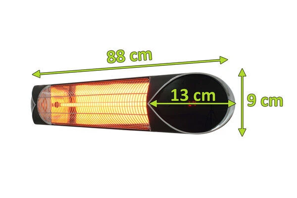 OUTTECH Star Heizstrahler, Schwarz, Alu, 88 X 13 X 9 Cm, Staub - Und Wassergeschützt, Fernbedienung Mit 4 Stufen 5 OUTTECH Star Heizstrahler, Schwarz, Alu, 88 X 13 X 9 Cm, Staub - Und Wassergeschützt, Fernbedienung Mit 4 Stufen – Bild 5