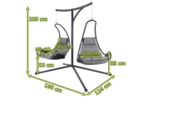OUTFLEXX Doppelhängesessel, Anthrazit Matt/schwarz, Stahl/Textilene, 190x124x200cm, Inkl. Polster 13 OUTFLEXX Doppelhängesessel, Anthrazit Matt/schwarz, Stahl/Textilene, 190x124x200cm, Inkl. Polster -Deko Garten Verkauf 5 21534.jpg