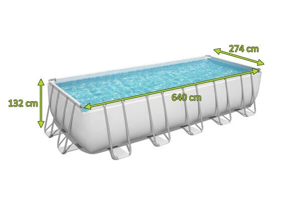 BESTWAY Power Steel Pool Komplett-Set, Grau, TriTech, 640x274x132cm, Mit Sandfilter, Leiter, Abdeckplane 5 BESTWAY Power Steel Pool Komplett-Set, Grau, TriTech, 640x274x132cm, Mit Sandfilter, Leiter, Abdeckplane – Bild 5