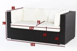 OUTFLEXX 2-Sitzer Sofa, Schwarz, Polyrattan 152x85x70cm, Inkl. Polster Und Wasserfeste Kissenbox 9 OUTFLEXX 2-Sitzer Sofa, Schwarz, Polyrattan 152x85x70cm, Inkl. Polster Und Wasserfeste Kissenbox -Deko Garten Verkauf 5 2392 2 BOX.jpg