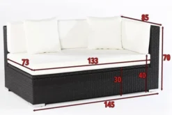 OUTFLEXX 2-Sitzer Ecksofa, Schwarz, Polyrattan, 145x85x70cm, Armlehne Links, Wasserfeste Kissenbox -Deko Garten Verkauf 5 2392 3 BOX.jpg