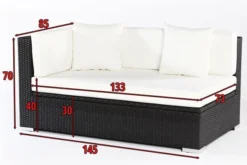 OUTFLEXX 2-Sitzer Ecksofa, Schwarz, Polyrattan, 145x85x70cm, Armlehne Rechts, Wasserfeste Kissenbox -Deko Garten Verkauf 5 2392 4 BOX.jpg