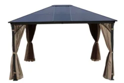 OUTFLEXX Profi Hardtop Pavillon, Grau, Aluminium, 3 X 3,6m Mit Seitenteilen Und Insektennetz -Deko Garten Verkauf 6 13586.jpg