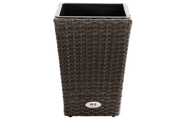 Ploß Rocking Pflanzgefäß, Grau/braun-meliert, Polyrattan, Konisch, 28x28x40 Cm, Kunststoffeinsatz 6 Ploß Rocking Pflanzgefäß, Grau/braun-meliert, Polyrattan, Konisch, 28x28x40 Cm, Kunststoffeinsatz – Bild 6