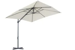 OUTFLEXX Ampelschirm, Anthrazit/creme, Pulverbesch. Aluminium, 250x250cm, Inkl. Plattenständer -Deko Garten Verkauf 6 18353.jpg