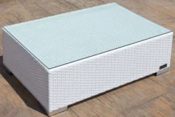 OUTFLEXX Kaffeetisch, Weiß, Polyrattan, 95x65cm, Inkl. Glasplatte -Deko Garten Verkauf 6 2511 9.jpg