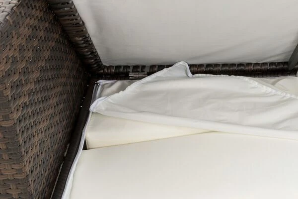 OUTFLEXX Loungemöbel-Set, Braun Marmoriert, Polyrattan, 9 Pers, Wasserfeste Kissenbox, Inkl. Loungetisch 7 OUTFLEXX Loungemöbel-Set, Braun Marmoriert, Polyrattan, 9 Pers, Wasserfeste Kissenbox, Inkl. Loungetisch – Bild 7