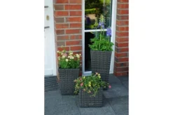 Ploß Rocking Pflanzgefäß, Grau/braun-meliert, Polyrattan, Konisch, 28x28x60 Cm, Kunststoffeinsatz -Deko Garten Verkauf 7 18199.jpg