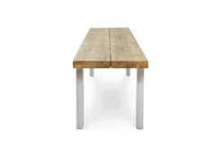 OUTFLEXX Bank, Natur, Edelstahl & Recycled FSC-Teak, 240x40x45cm, Baumkante -Deko Garten Verkauf 7 20358.jpg