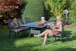 HARTMAN Amalfi Esstischgarnitur, Dunkelgrün, Alu-Guss, 6 Diningsessel, Inkl. Polster, 214x112 Cm -Deko Garten Verkauf 7 21183.jpg