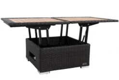 OUTFLEXX Loungetisch Höhenverstellbar, Braun, Polyrattan, 75/152x75x40/64,5cm -Deko Garten Verkauf 7 2393 18.jpg