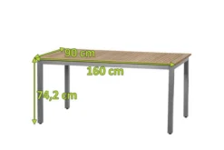 SIENA GARDEN Geneva Dining Tisch, Alu / FSC Teak, 160 X 90 Cm, 6 Personen 10 SIENA GARDEN Geneva Dining Tisch, Alu / FSC Teak, 160 X 90 Cm, 6 Personen -Deko Garten Verkauf 8138 4 5.jpg