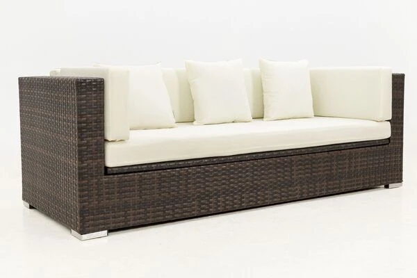 OUTFLEXX 3-Sitzer Sofa, Braun Marmoriert, Polyrattan, 210 X 85 X 70 Cm, Wasserfeste Kissenbox 8 OUTFLEXX 3-Sitzer Sofa, Braun Marmoriert, Polyrattan, 210 X 85 X 70 Cm, Wasserfeste Kissenbox – Bild 8