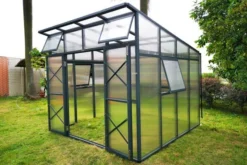 OUTFLEXX Gewächshaus, Anthrazit, Alu/Polycarbonat, 271x271x241/180cm, 4 Fenster, 10 Mm Wandstärke -Deko Garten Verkauf 8 18177.jpg