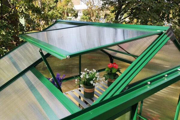 OUTFLEXX Gewächshaus, Grün, Alu/Polycarbonat, 190x125x203 Cm, Pulverbeschichtet 8 OUTFLEXX Gewächshaus, Grün, Alu/Polycarbonat, 190x125x203 Cm, Pulverbeschichtet – Bild 8