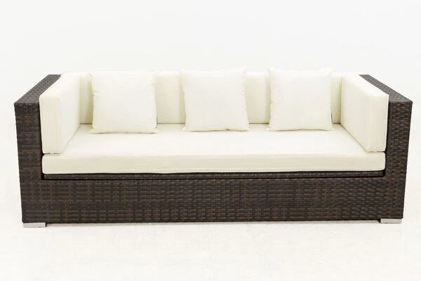 OUTFLEXX 3-Sitzer Sofa, Braun Marmoriert, Polyrattan, 210 X 85 X 70 Cm, Wasserfeste Kissenbox 9 OUTFLEXX 3-Sitzer Sofa, Braun Marmoriert, Polyrattan, 210 X 85 X 70 Cm, Wasserfeste Kissenbox – Bild 9