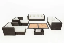 OUTFLEXX Loungemöbel-Set, Braun Marmoriert, Polyrattan, 9 Pers, Wasserfeste Kissenbox, Inkl. Loungetisch 18 OUTFLEXX Loungemöbel-Set, Braun Marmoriert, Polyrattan, 9 Pers, Wasserfeste Kissenbox, Inkl. Loungetisch -Deko Garten Verkauf 9 16062 BOX D.jpg