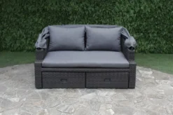 OUTFLEXX Fontana Loungebett, Grau, Polyrattan, Doppel-halbrund, Mit Unterschiebbaren Hockern, Dach Klappbar -Deko Garten Verkauf 9 18545.jpg