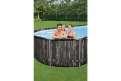 BESTWAY Power Steel Pool, Holz-Optik (dunkelgrau), TriTech, 732x366x122cm, Oval, Mit Filterpumpe, Leiter, Abdeckplane -Deko Garten Verkauf 9 21942.jpg